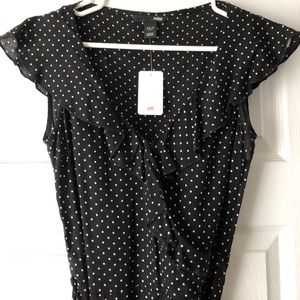 Women’s H&M dress Sz 6 NWT black & white polka dot